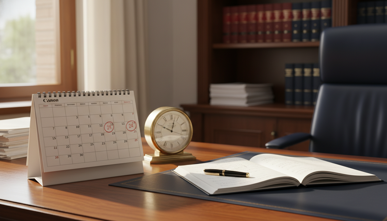 Calendario con plazos legales marcados