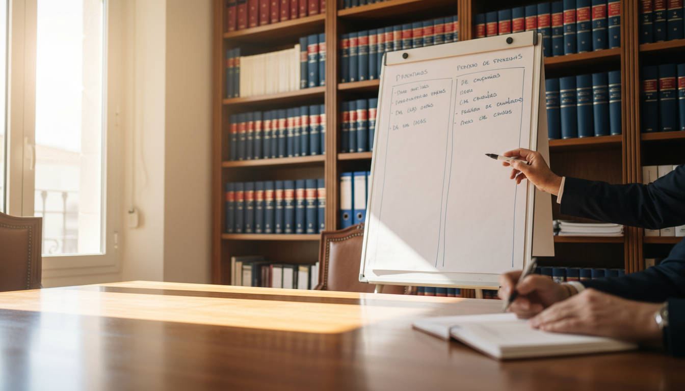 Abogado explicando las diferencias entre los procedimientos de Hacienda y Seguridad Social a un cliente