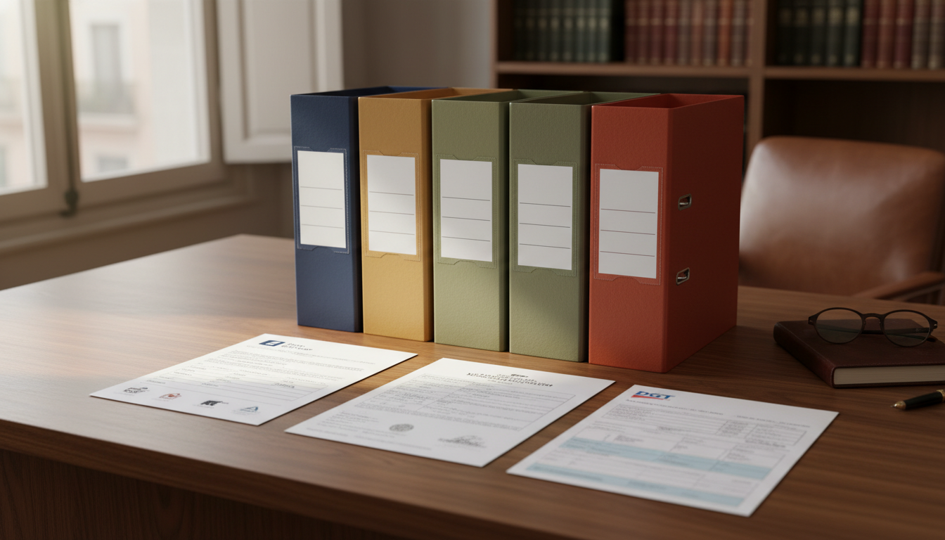 Documentos de diferentes tipos de bienes embargables: cuentas, inmuebles, vehículos y nóminas