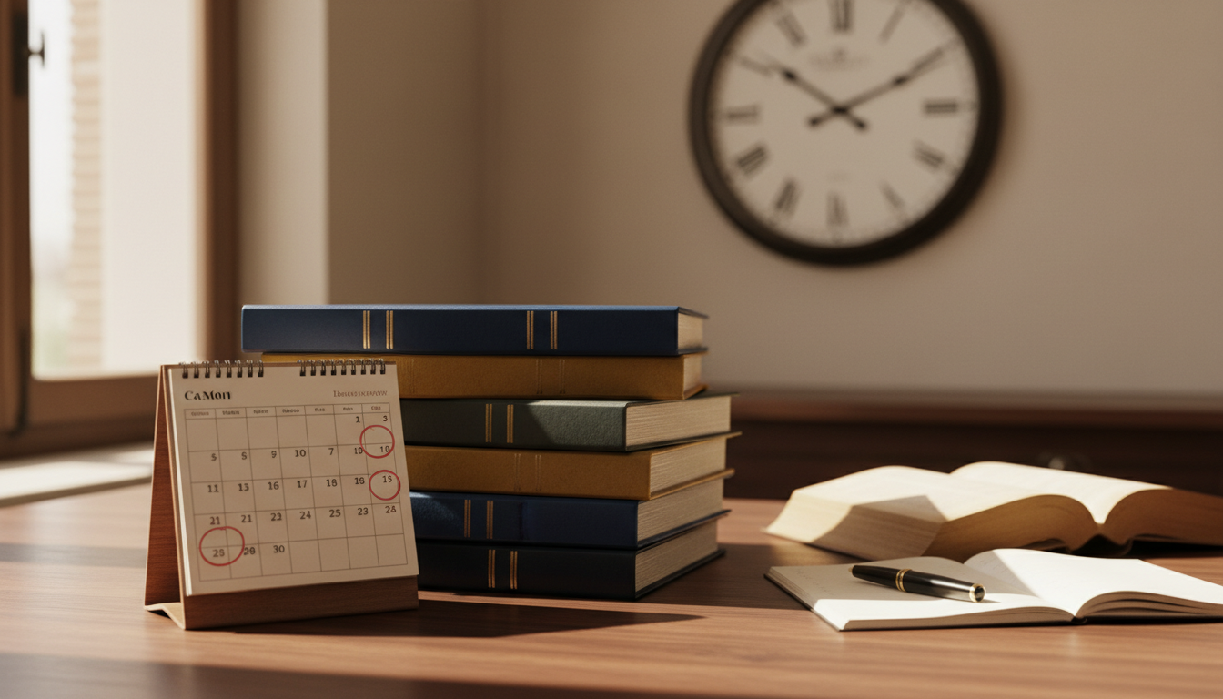 Calendario de plazos críticos en procedimiento de embargo