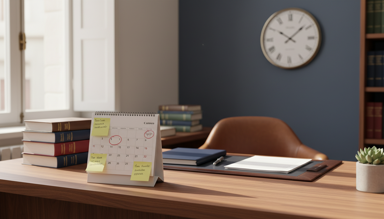 Calendario con plazos urgentes marcados - Protocolo de actuación tributaria